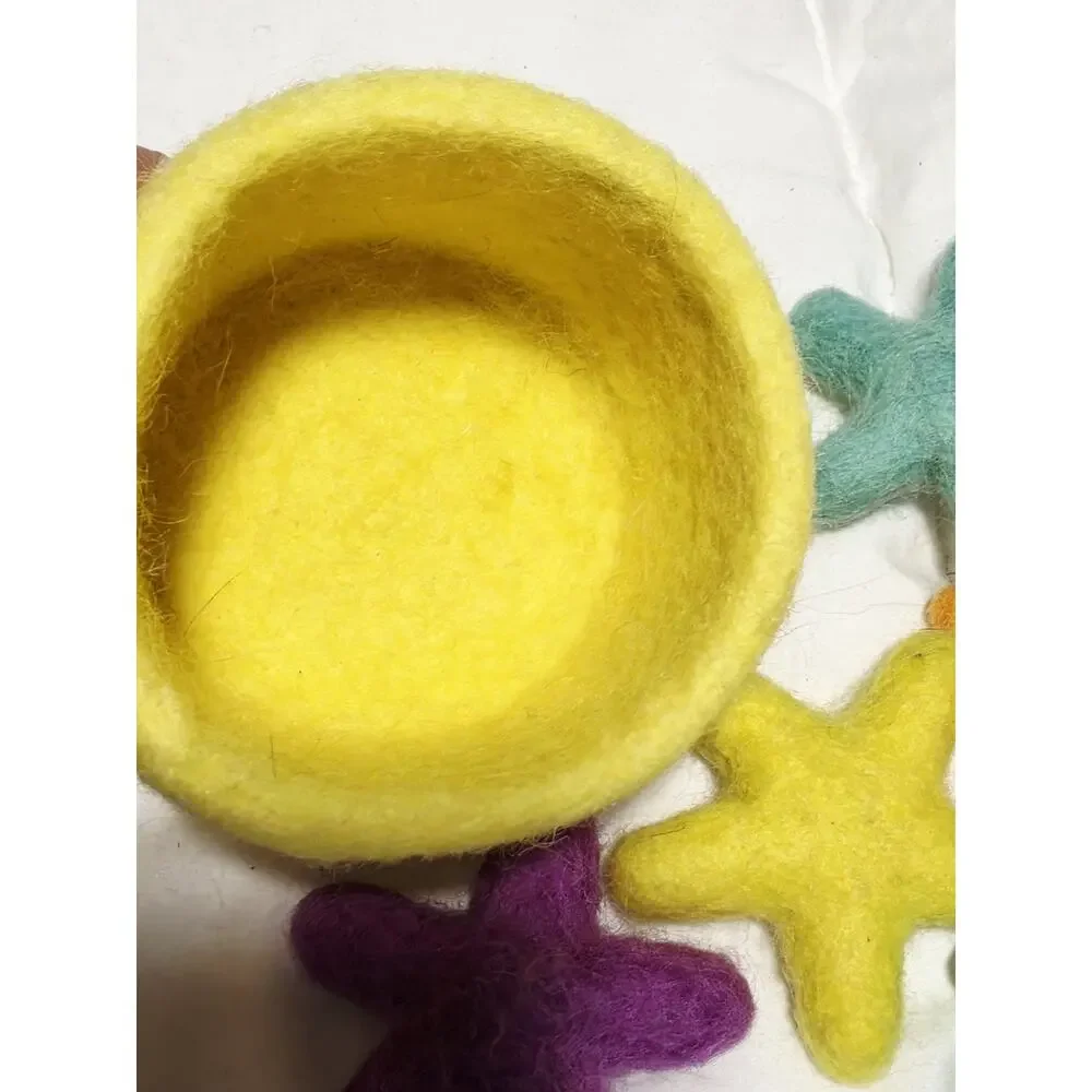 Lovevery Transfer Wool Felt Stars Felt Basket Play Kit No Tweezers Baby Learning
